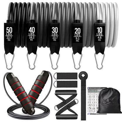 200 lbs Resistance Bands Set for Home Fitness and Bodybuilding Training