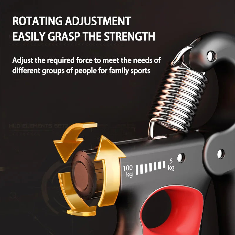 Adjustable Grip Strength Trainer for Hand and Wrist - 5-60/100/150Kg Resistance for Muscle Recovery and Fitness