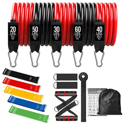 200 lbs Resistance Bands Set for Home Fitness and Bodybuilding Training