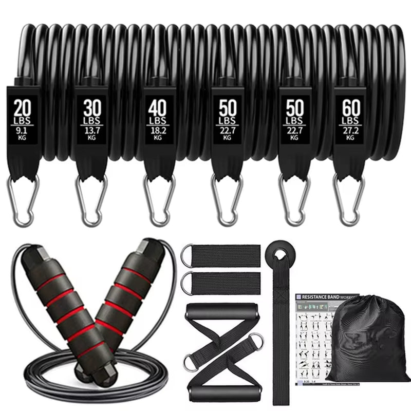 200 lbs Resistance Bands Set for Home Fitness and Bodybuilding Training