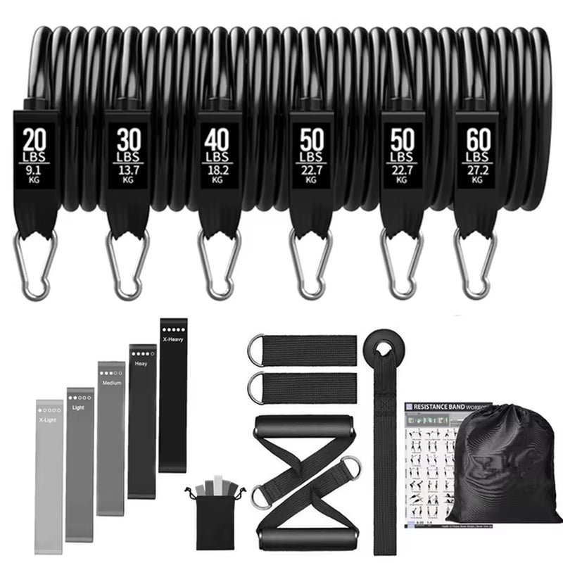 200 lbs Resistance Bands Set for Home Fitness and Bodybuilding Training