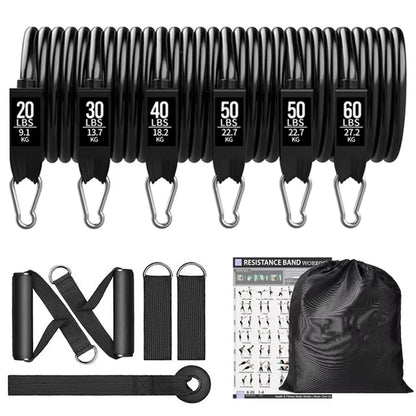 200 lbs Resistance Bands Set for Home Fitness and Bodybuilding Training